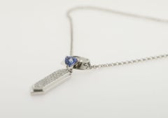 SigridB Necklace "Ladies Tie" 0.32ct. VVS1 E/F Brilliant Tanzanite 18K Gold