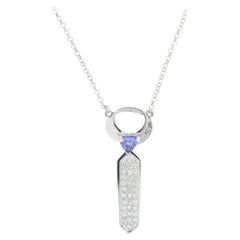 "Ladies Tie" Necklace in 18k White Gold 0.32ct. VVS1 E/F Brilliant
Tanzanite