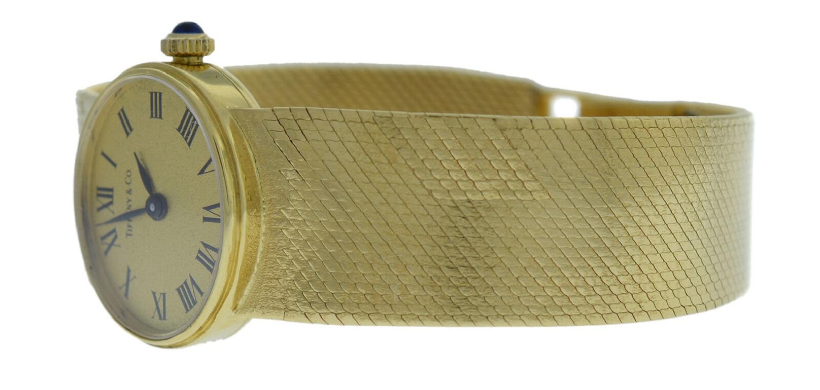 Ladies Tiffany & Co. & Chopard Rare Vintage 18 Karat Gold Mechanical Watch For Sale 6