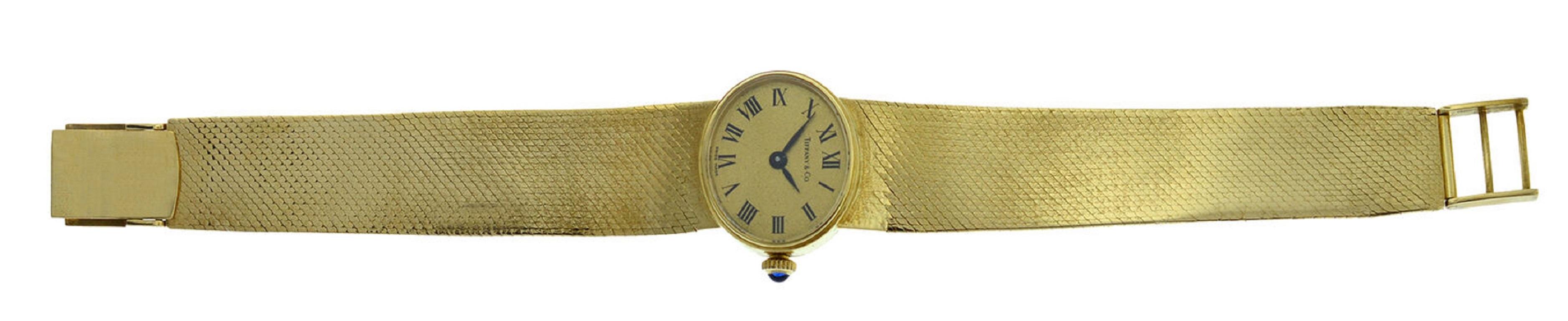 Ladies Tiffany & Co. & Chopard Rare Vintage 18 Karat Gold Mechanical Watch For Sale 1