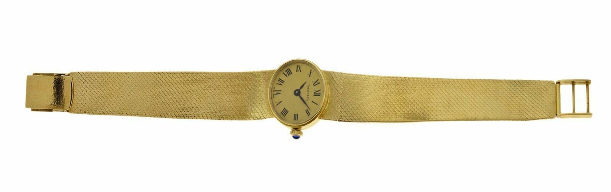Ladies Tiffany & Co. and Chopard Rare Vintage 18 Karat Gold Mechanical Watch In Excellent Condition For Sale In New York, NY