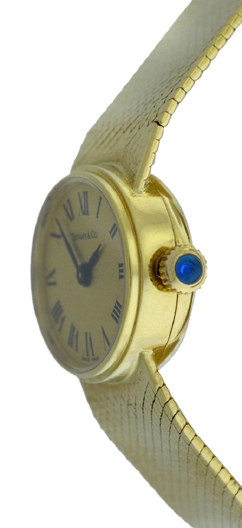 Ladies Tiffany & Co. & Chopard Rare Vintage 18 Karat Gold Mechanical Watch For Sale 3