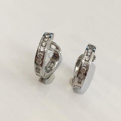 Ladies Tiffany & Co. Platinum and 24 Round Diamond Earrings 0.75 Carat