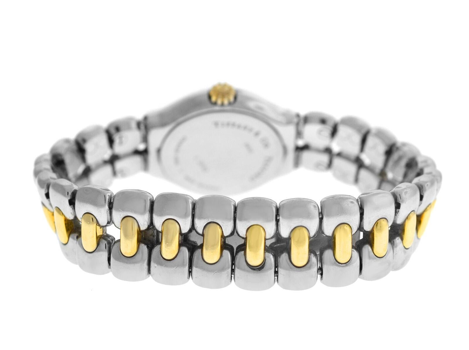Ladies Tiffany & Co. Tesoro L0112 Steel Gold Quartz Watch In Good Condition In New York, NY