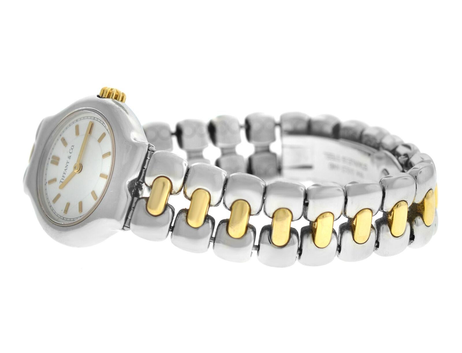 Women's Ladies Tiffany & Co. Tesoro L0112 Steel Gold Quartz Watch
