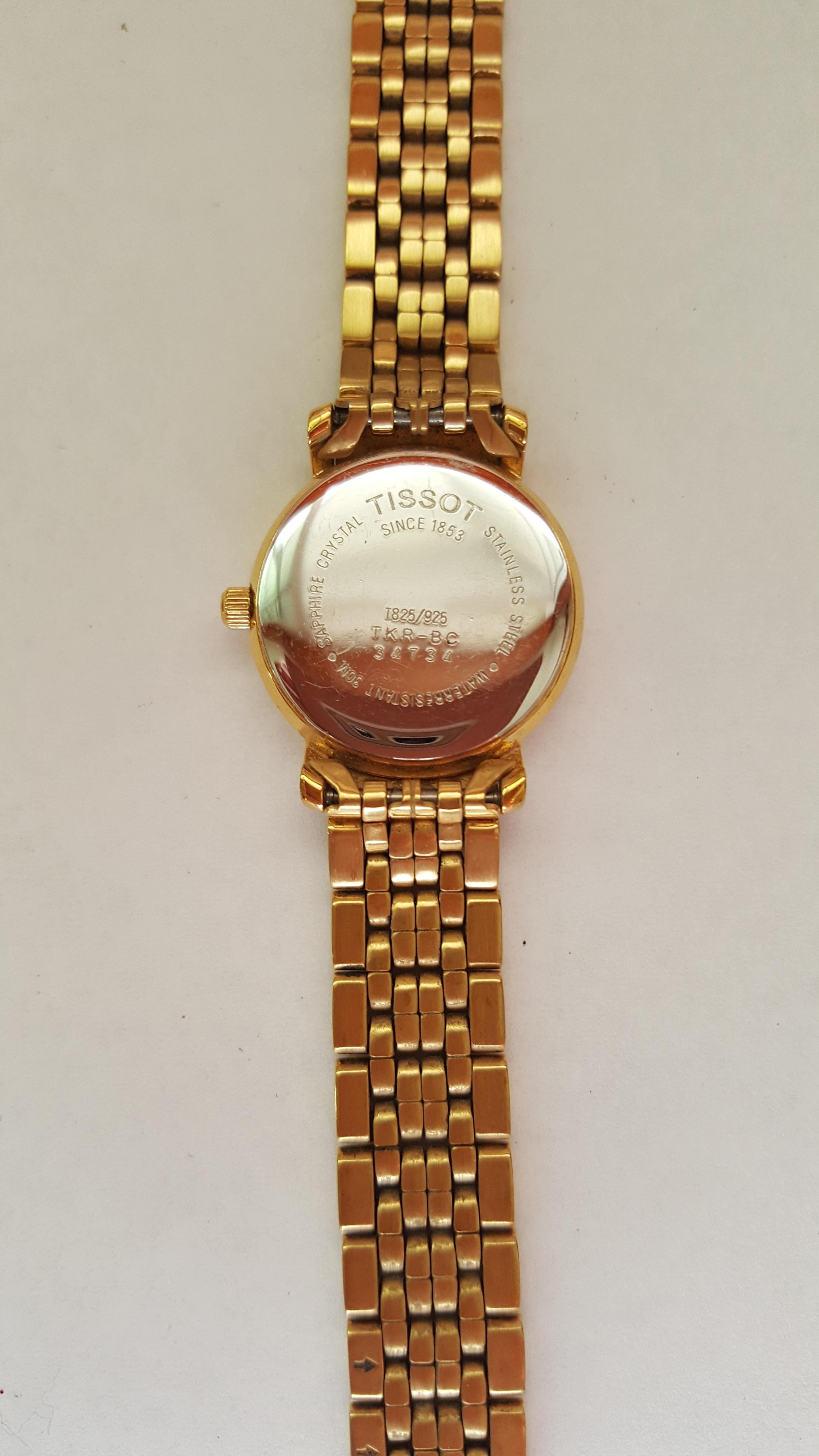 Contemporary Ladies Tissot Watch Gold-Plated Stainless Steel Water Resistant