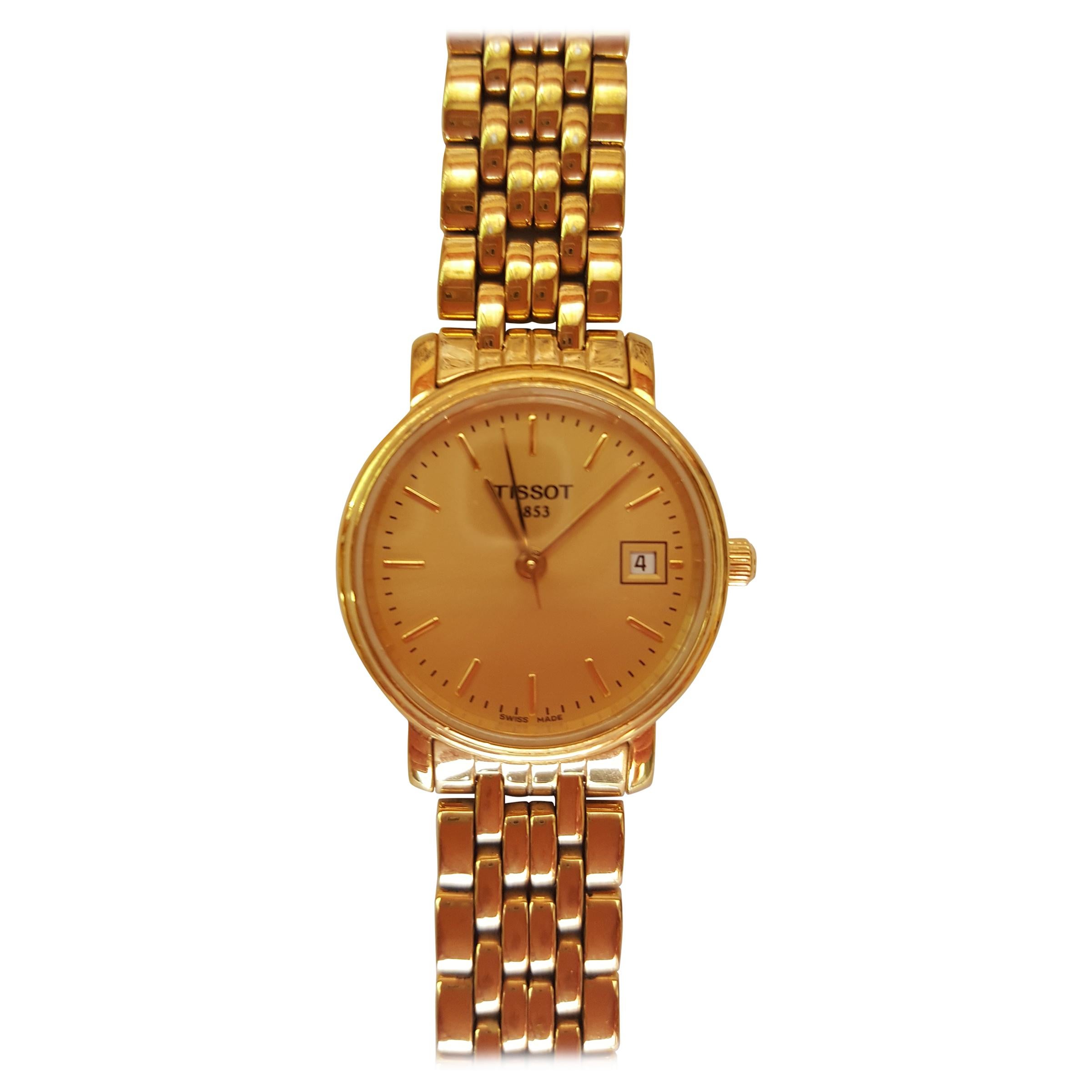 Ladies Tissot Watch Gold-Plated Stainless Steel Water Resistant