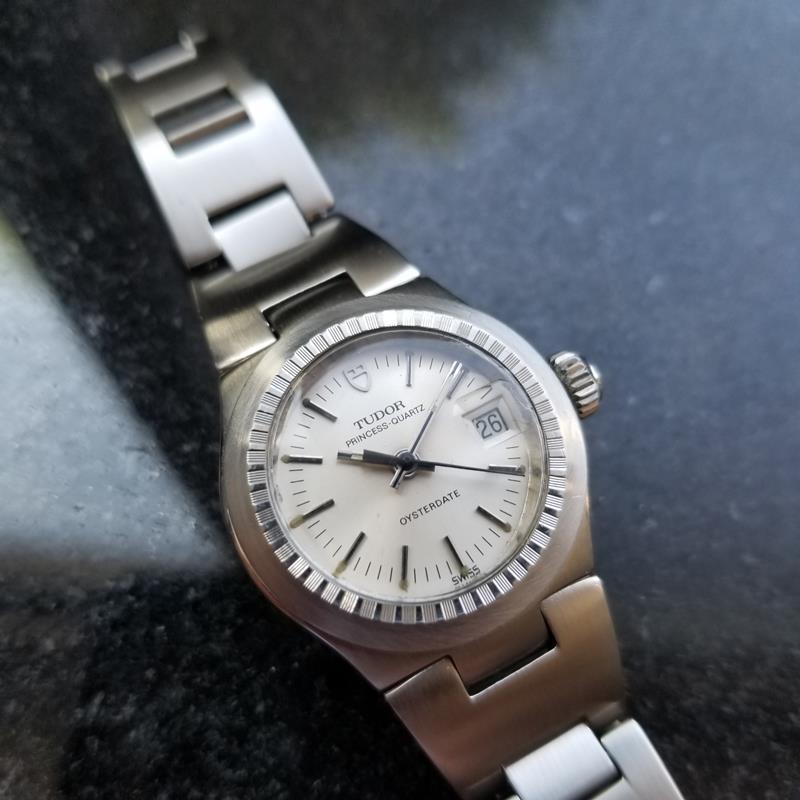 Damen Tudor Prinzessin Austerndatum Ref.9584 Quarz, ca. 1980er Jahre Schweizer MS211 im Zustand „Hervorragend“ in Beverly Hills, CA