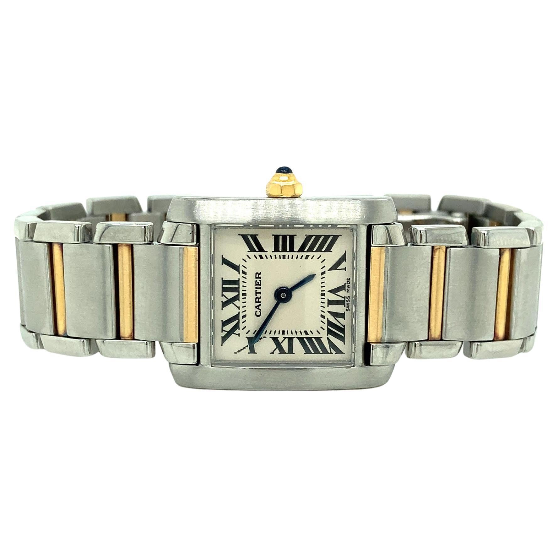 Ladies Two Tone Cartier Tank Watch