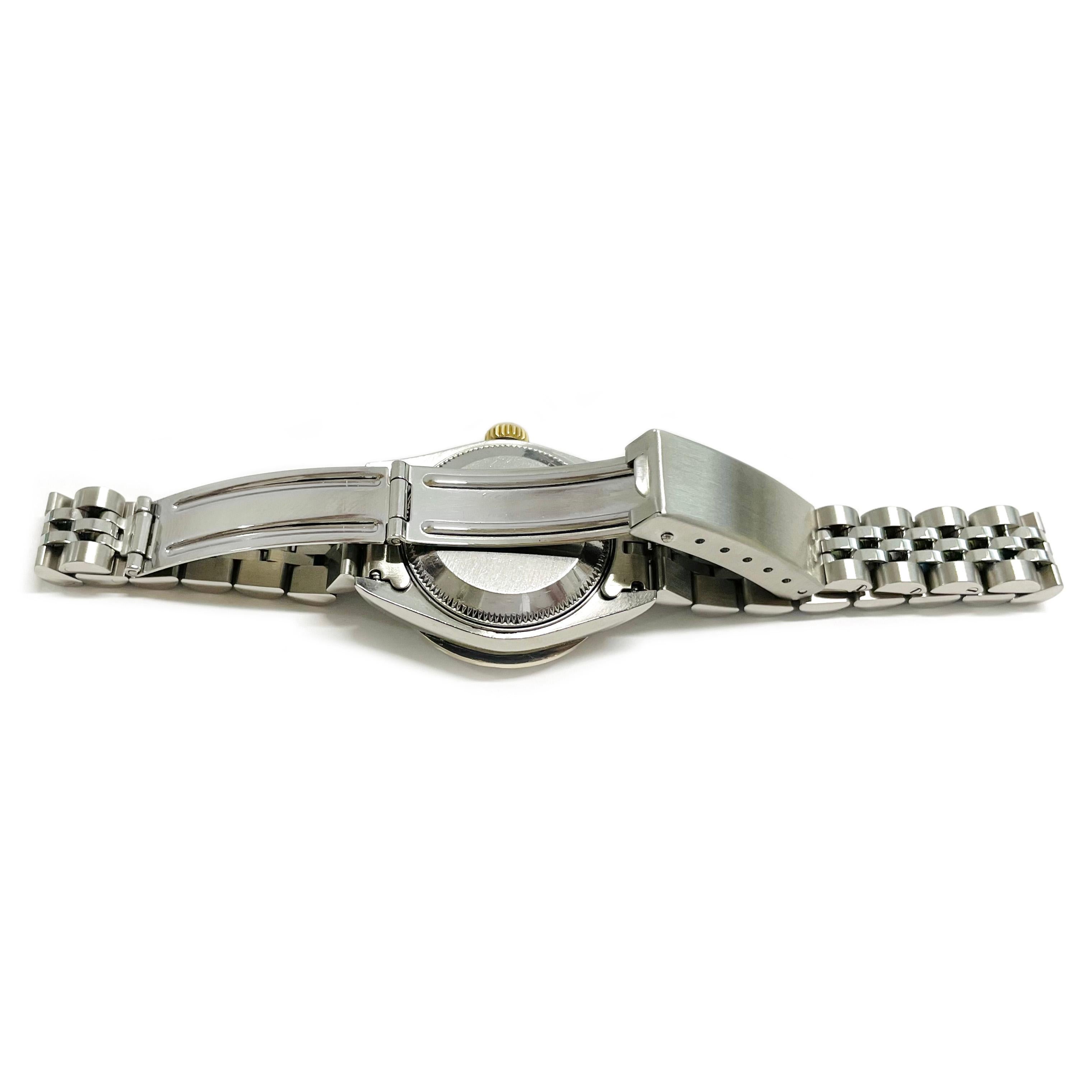 Ladies Two-Tone Rolex Oyster Perpetual Datejust Diamond Bezel Watch, Case/Box 7