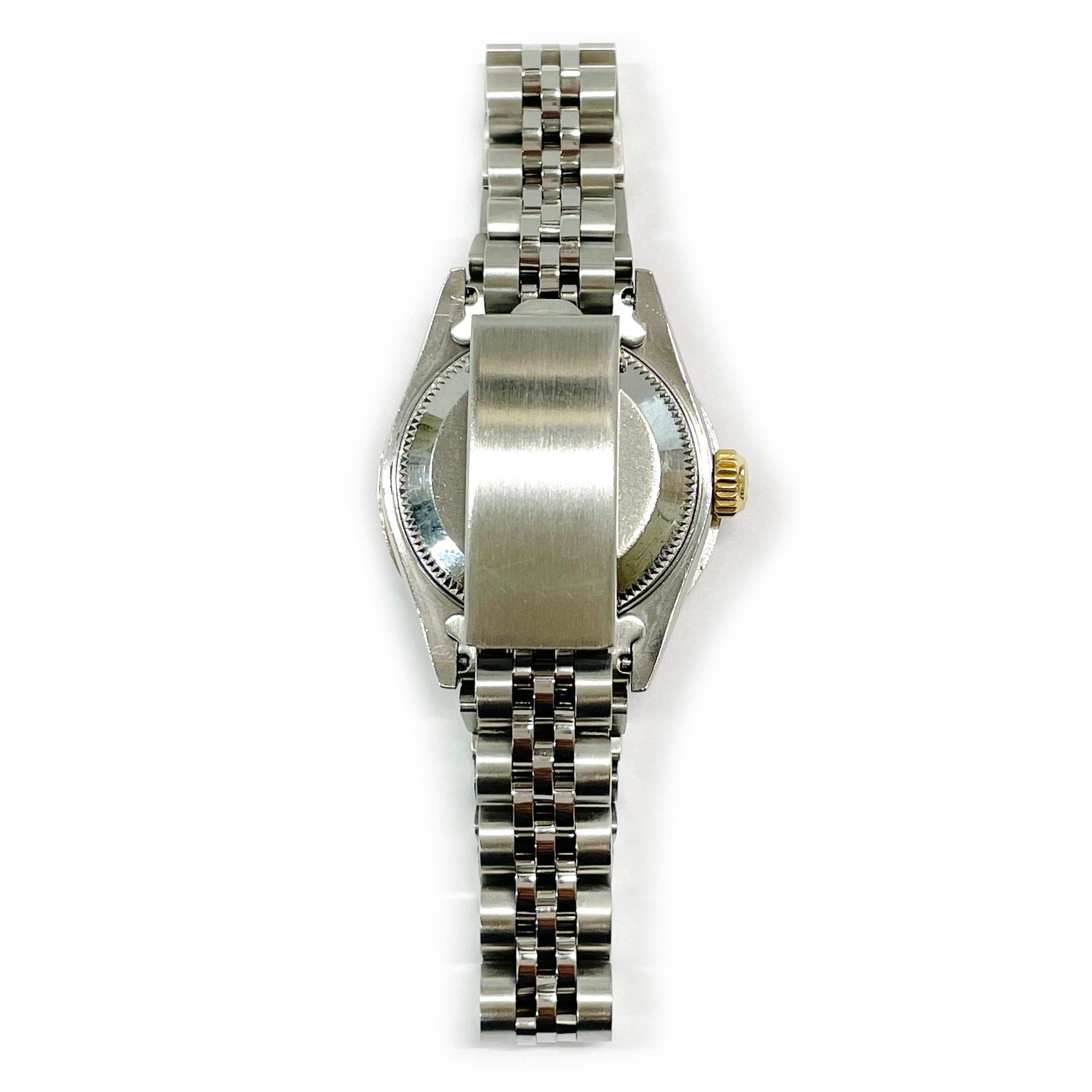 Ladies Two-Tone Rolex Oyster Perpetual Datejust Diamond Bezel Watch, Case/Box 8