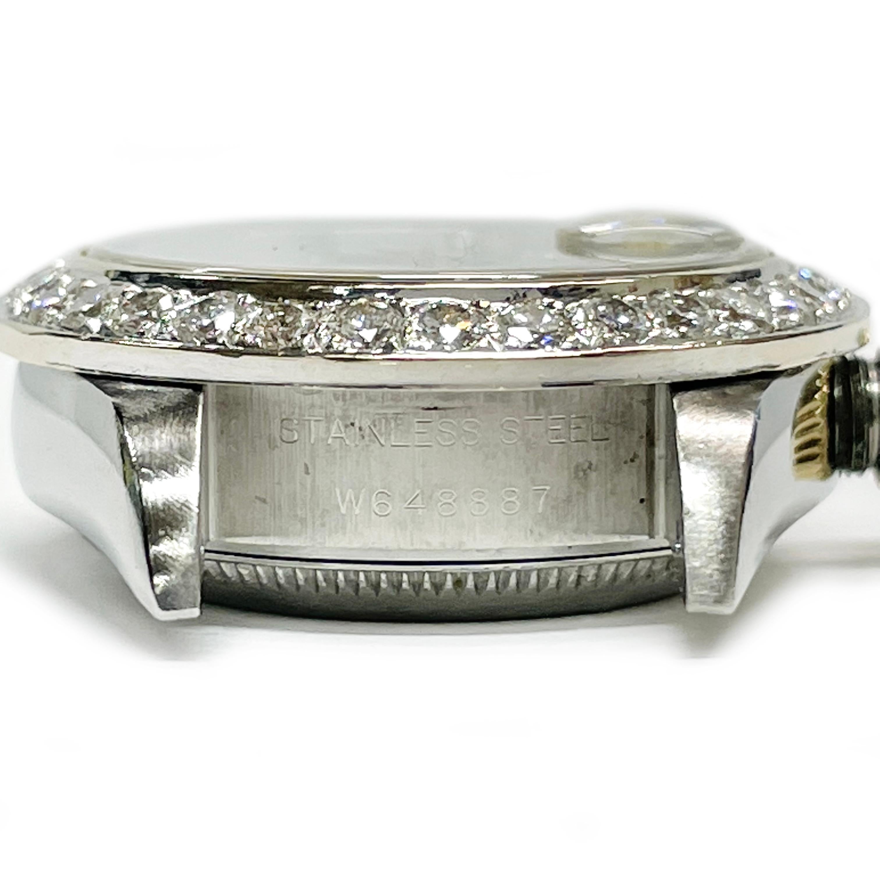 Women's Ladies Two-Tone Rolex Oyster Perpetual Datejust Diamond Bezel Watch, Case/Box