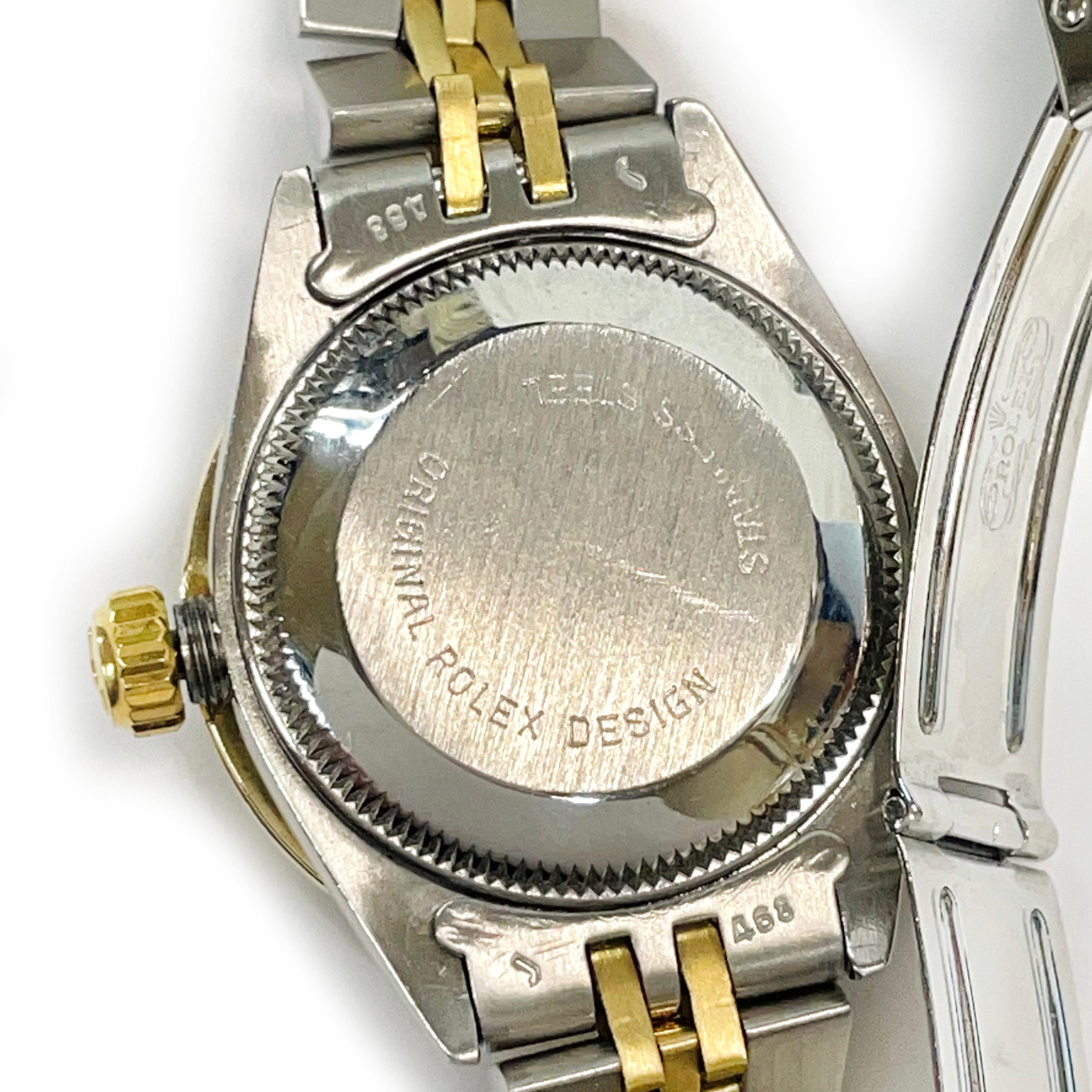 Round Cut Ladies Two-Tone Rolex Oyster Perpetual Datejust Diamond Bezel Watch