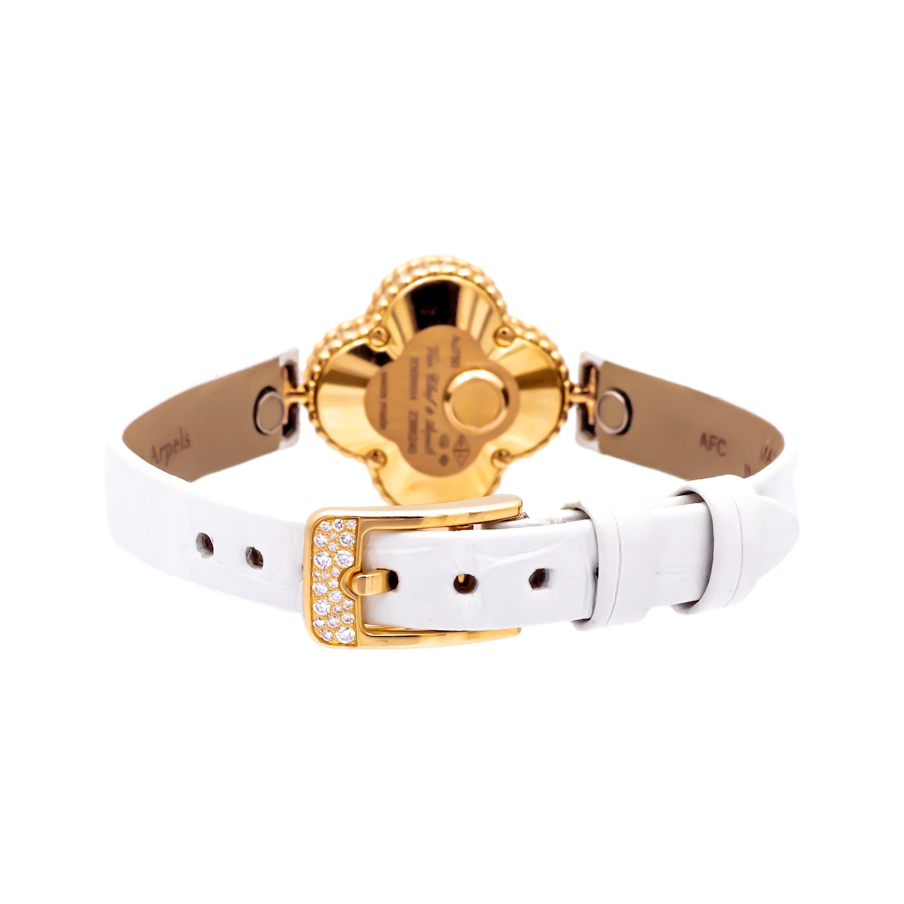 Ladie's Van Cleef & Arpels 18K Rose Gold Sweet Alhambra Diamond Watch 23mm 4