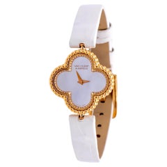 Vintage Ladie's Van Cleef & Arpels 18K Rose Gold Sweet Alhambra Diamond Watch 23mm