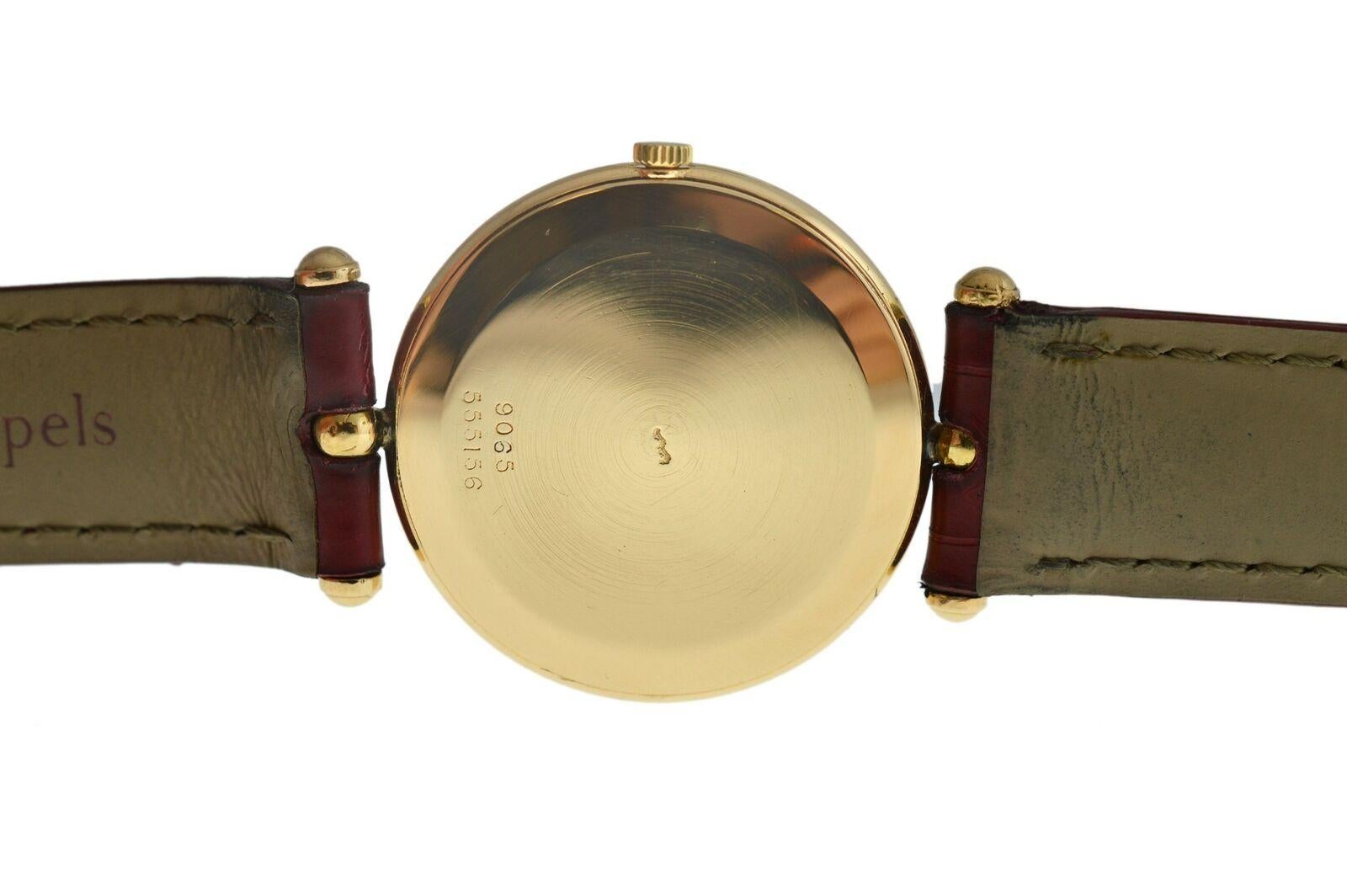 Women's Ladies Van Cleef & Arpels Ref. 9065 Solid 18 Karat Yellow Gold Mechanical Watch For Sale
