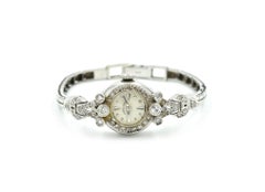 Ladies Vintage 14 Karat White Gold 1.00 Carat Diamond Hamilton Fashion Watch