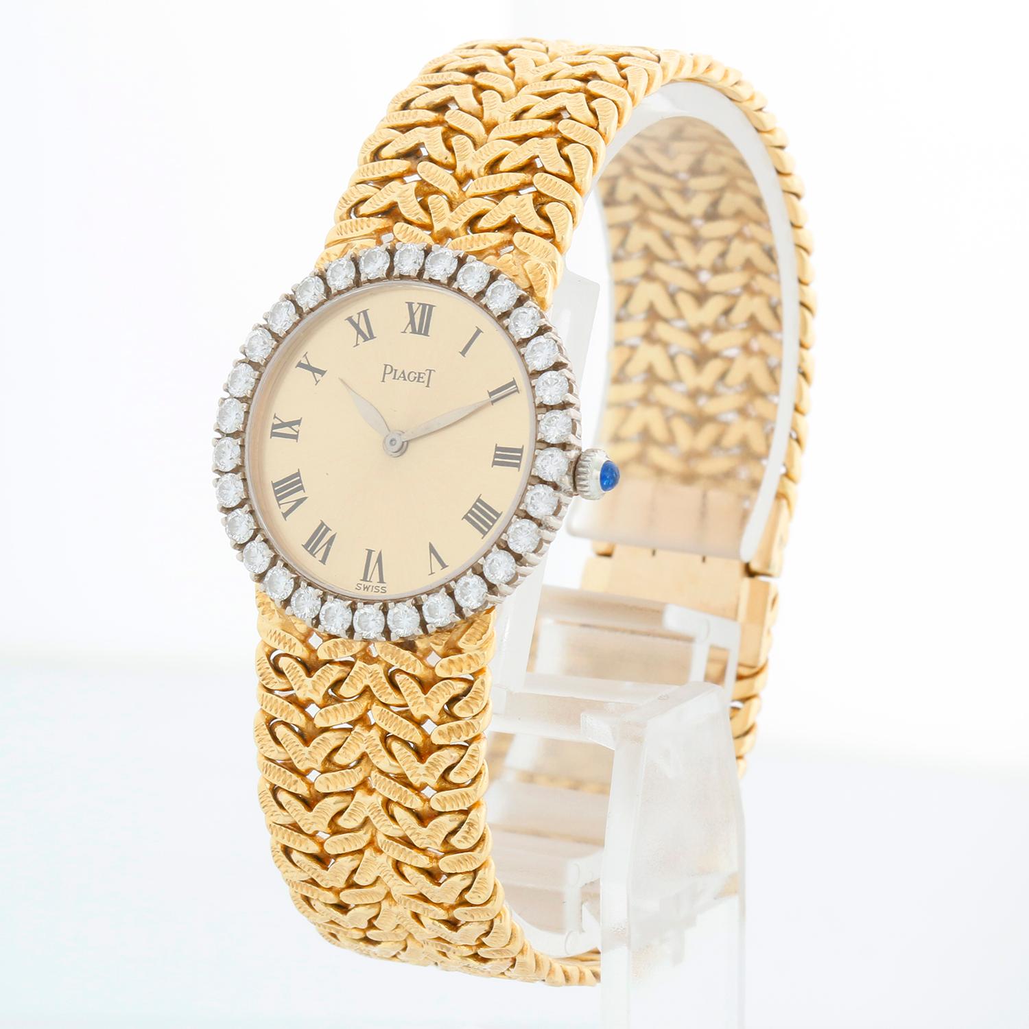 Damen Vintage 18k Gelbgold Piaget mit Diamanten 9190 im Zustand „Hervorragend“ im Angebot in Dallas, TX