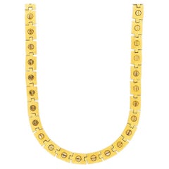 Ladies Retro 18K Yellow Gold Screws Link Filigree Chain