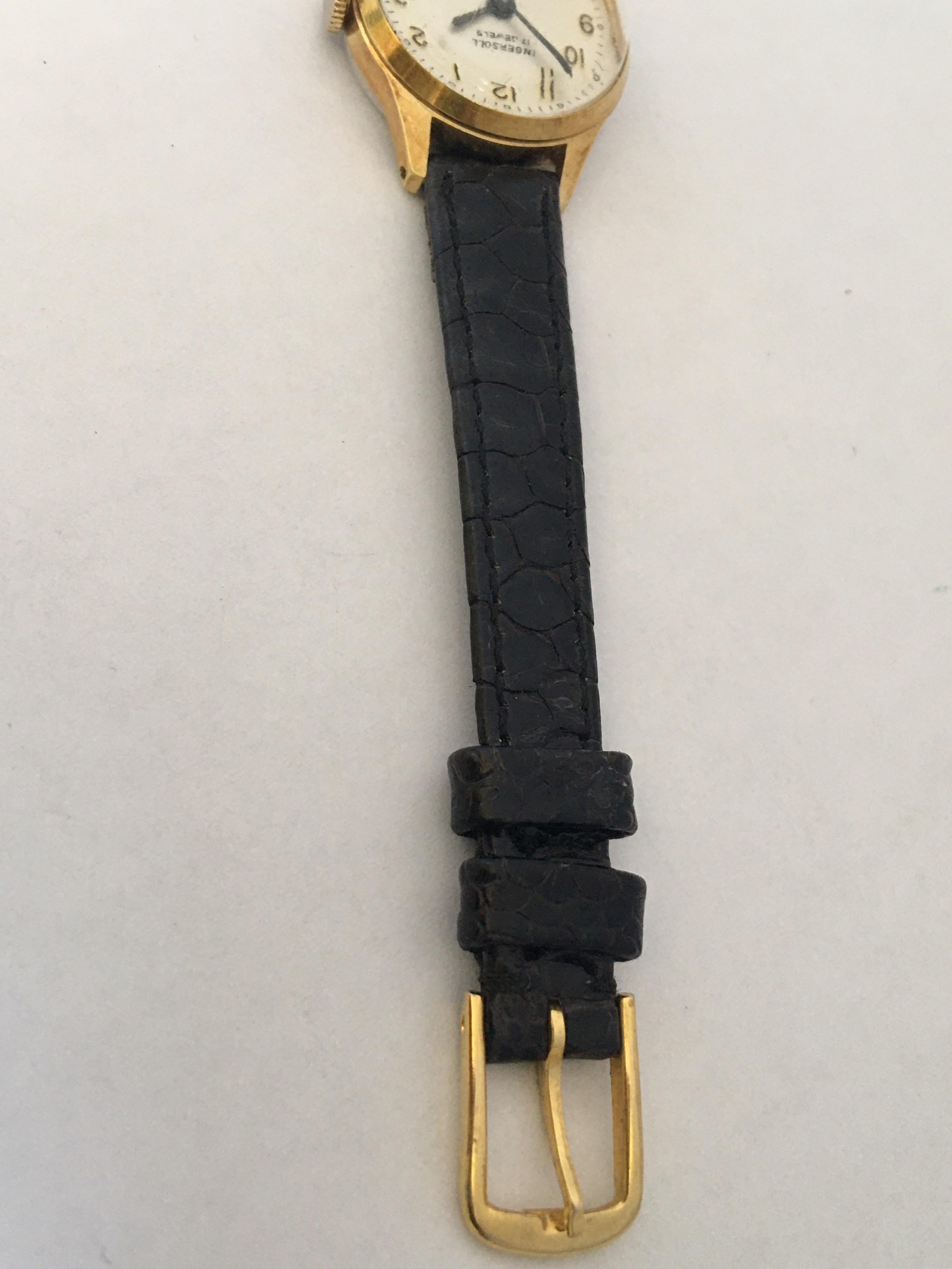 Damen Vintage vergoldete Ingersoll Mechanische Uhr 2