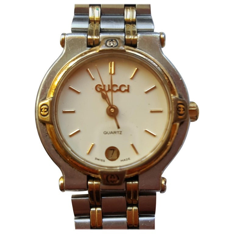Ladies Vintage Gucci 9000L Watch Stainless Steel with Gold Plating, Quartz at 1stDibs | gucci 9000l watch, gucci watch 9000l, watches women