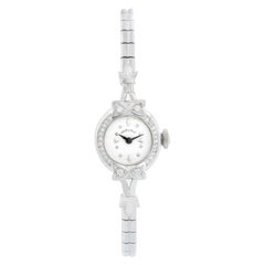 Ladies Vintage Hamilton 14 Karat White Gold and Diamond Watch