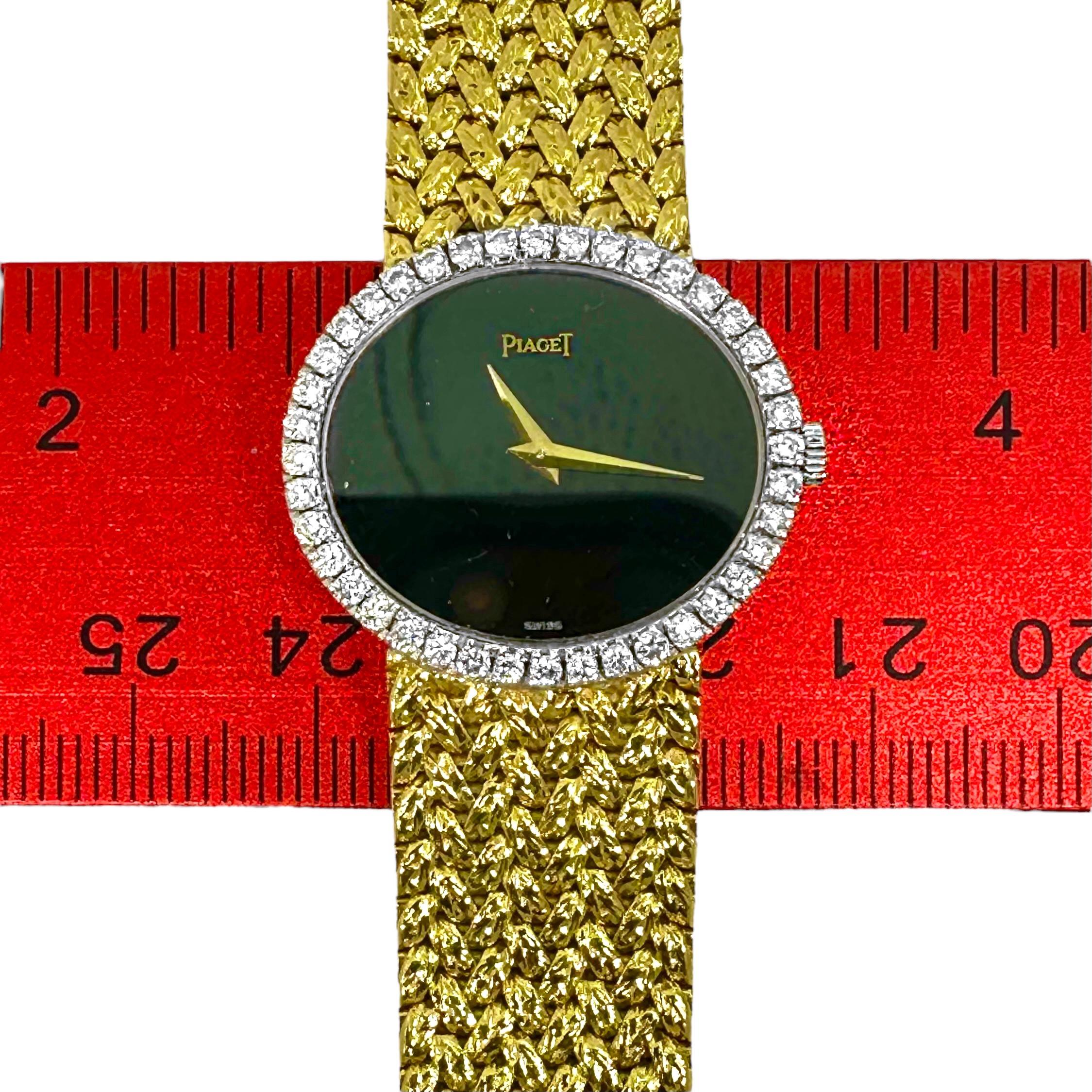 Montre-bracelet Piaget Vintage Ultra-Thin Gold Diamond and Onyx pour dames Pour femmes en vente