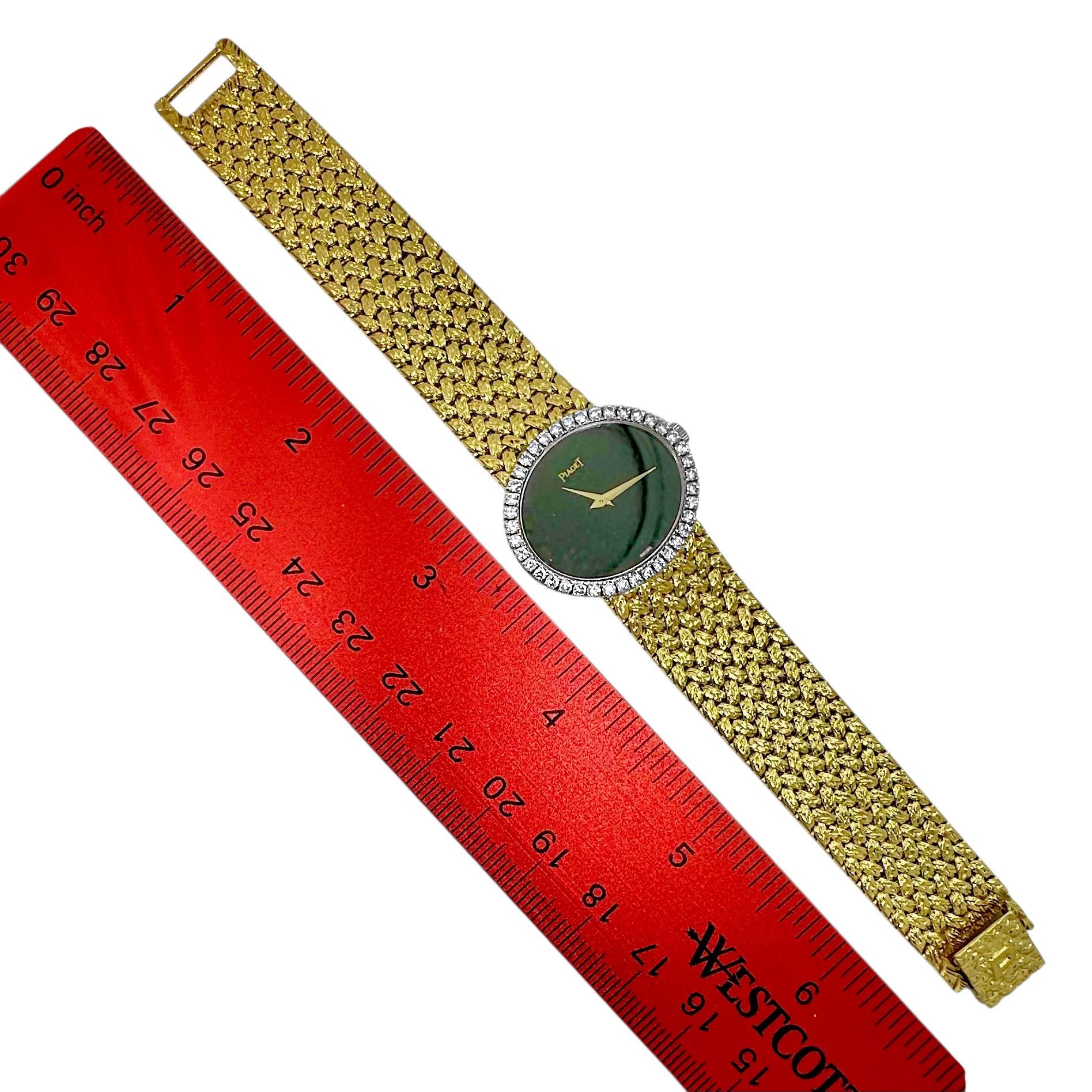 Montre-bracelet Piaget Vintage Ultra-Thin Gold Diamond and Onyx pour dames en vente 1