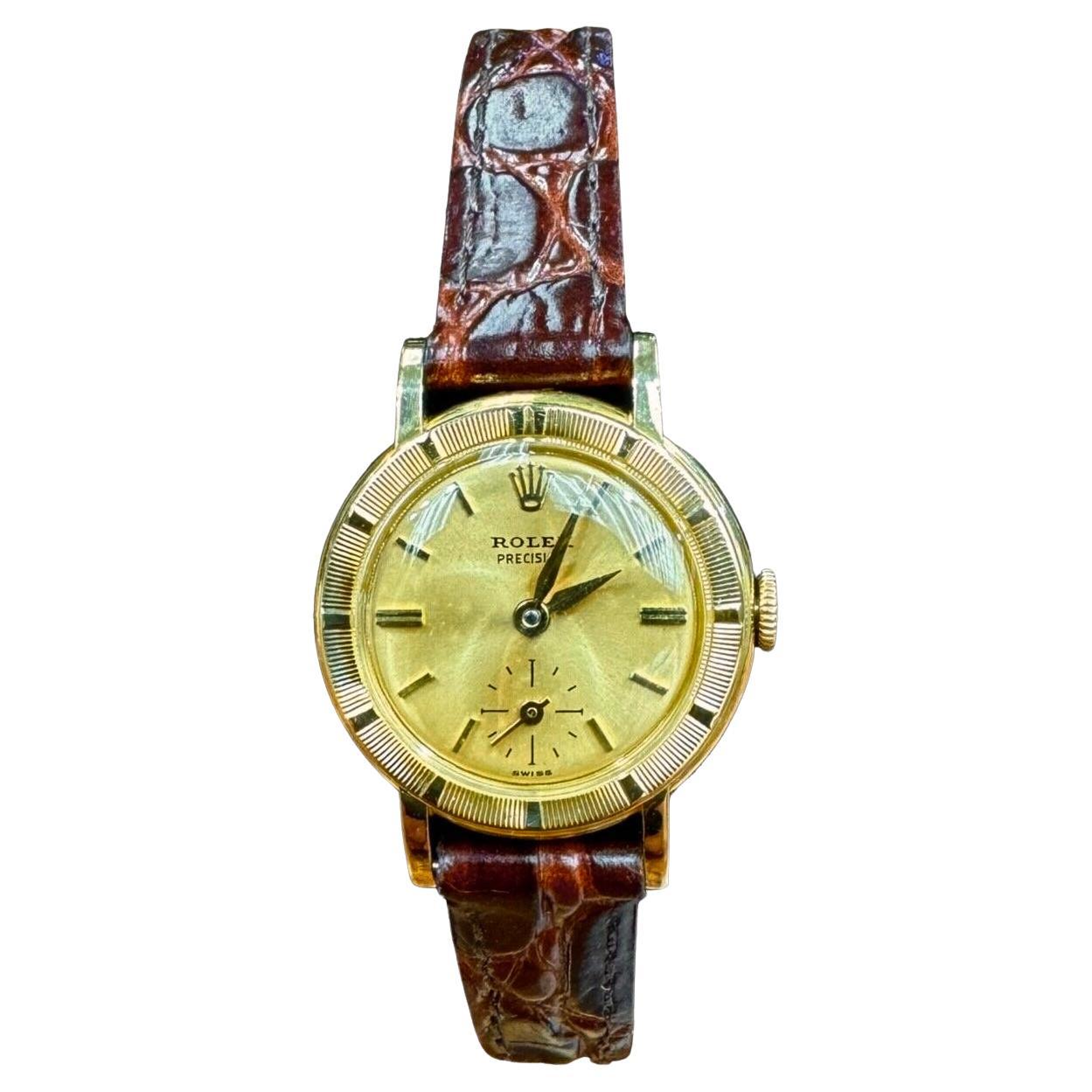 Damen Vintage Rolex Gelbgold-Armbanduhr für Damen 