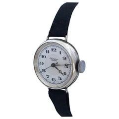 Ladies Vintage Silver Mappin Mechanical Trench Watch