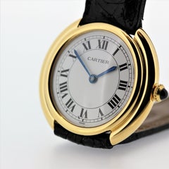 Vintage Cartier Paris Vendome Small Watch manual wind. Choice of Black or Roman