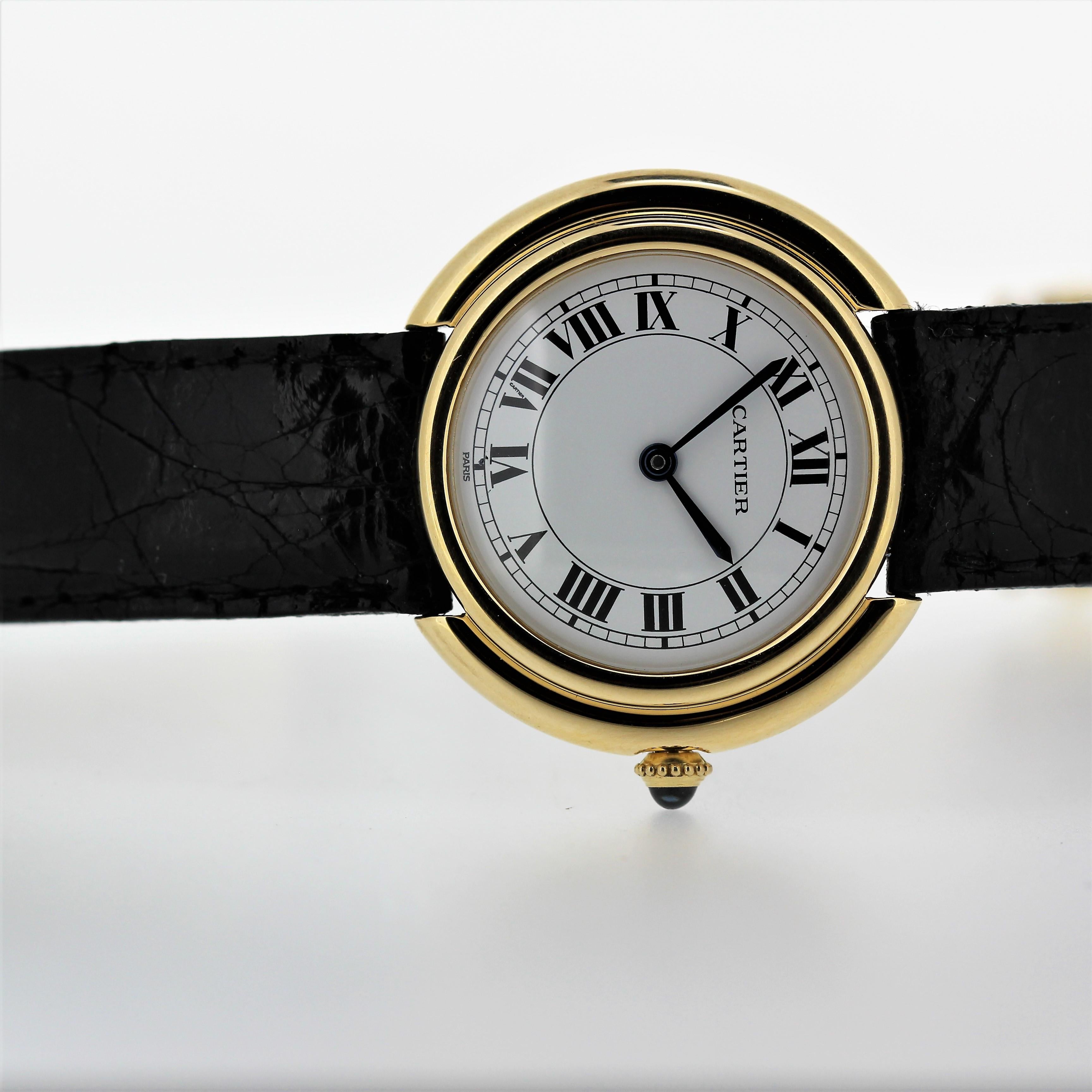 Cartier Paris Vendome Uhr, Handaufzug mit Handaufzug. Wahl zwischen schwarz oder römisch  Damen im Angebot