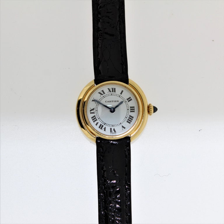 Ladies Vintage Small Cartier Paris Vendome Wristwatch, circa 19751980