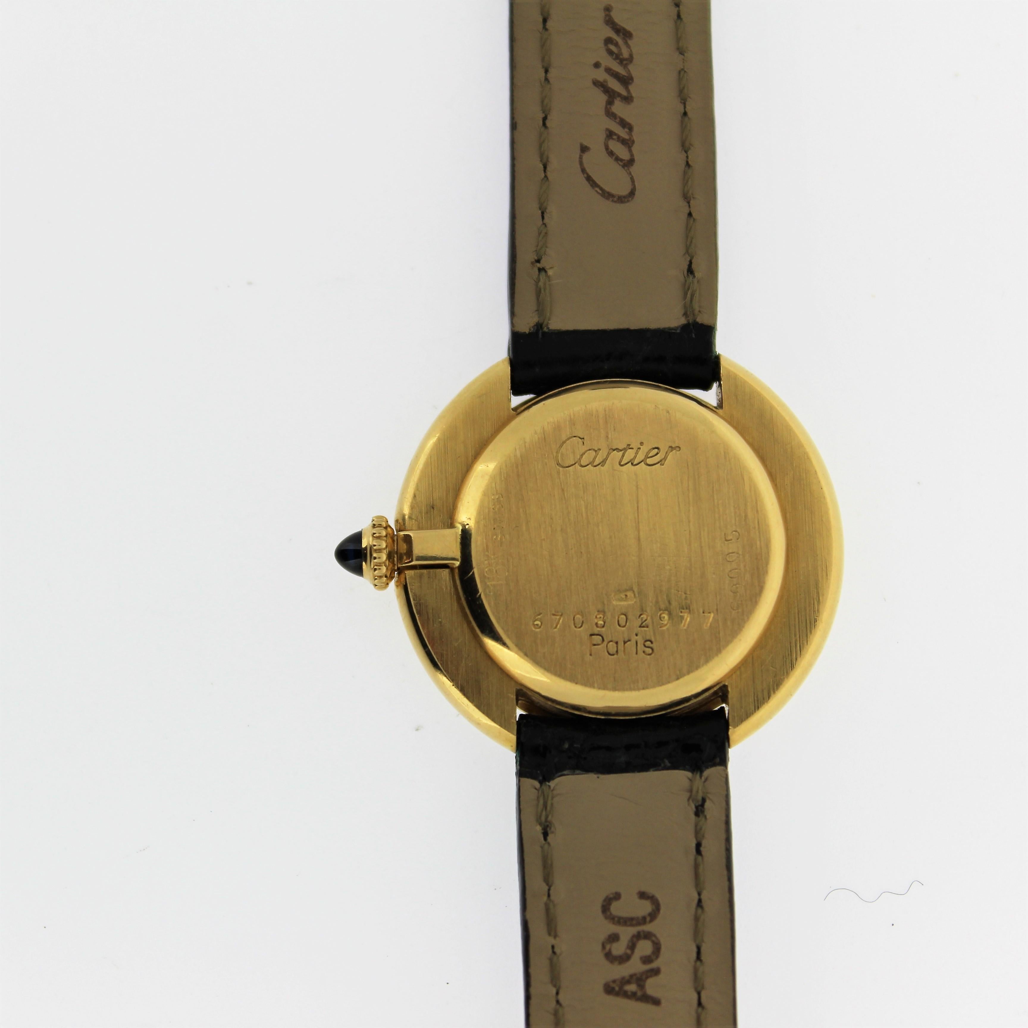 Cartier Paris Vendome Uhr, Handaufzug mit Handaufzug. Wahl zwischen schwarz oder römisch  im Angebot 2