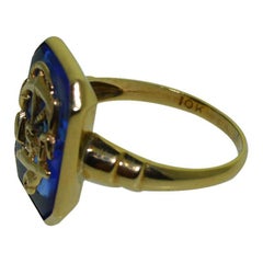Ladies Vintage Solid Gold United States Navy Anchor Ring, circa 1940s