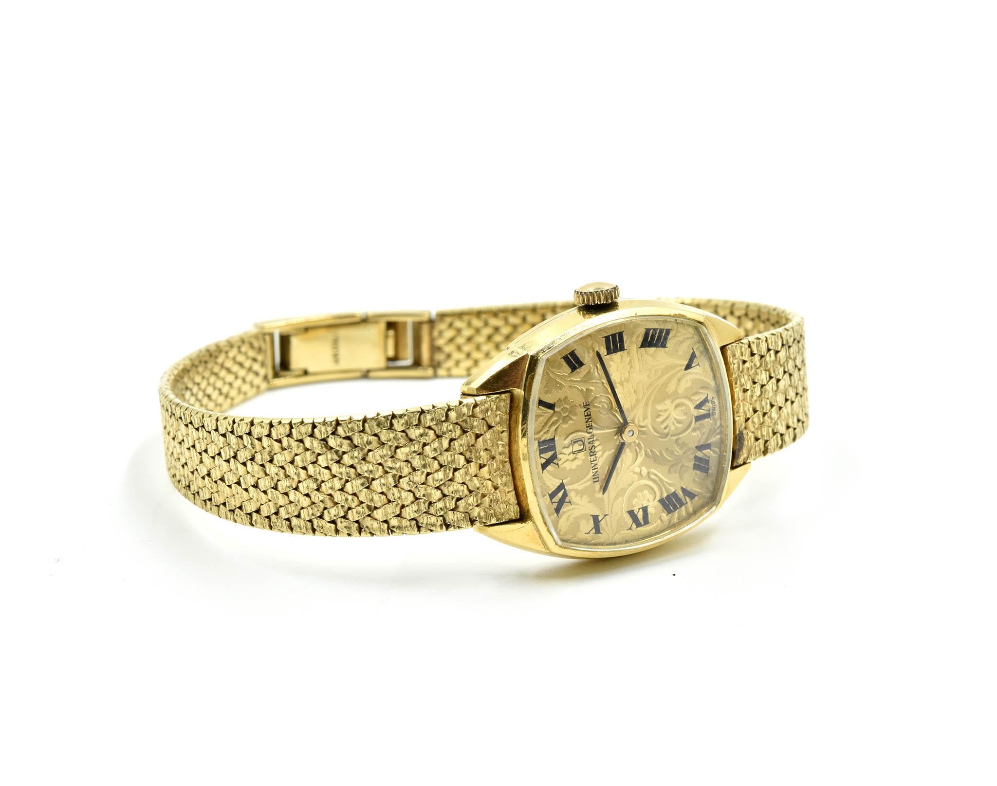 universal geneve vintage 18k gold watch