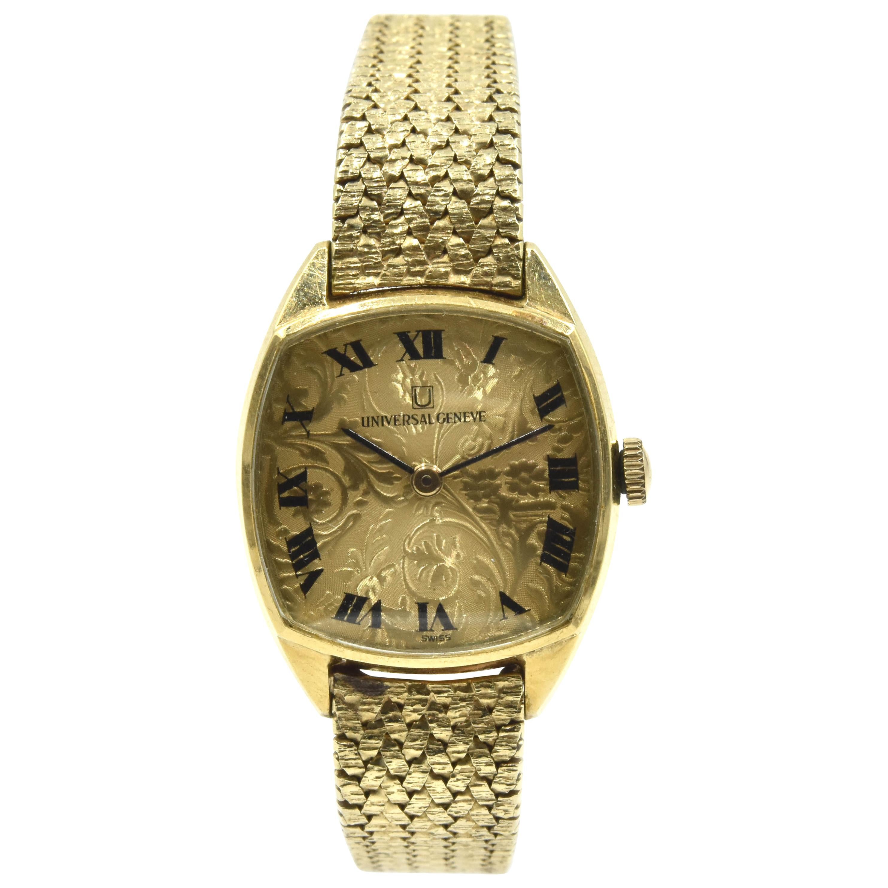 Ladies Vintage Universal Geneve 18 Karat Yellow Gold Watch Cal. 42