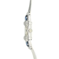 Ladies Watch Sapphire Diamond White Gold 18 Karrat Platinum Case