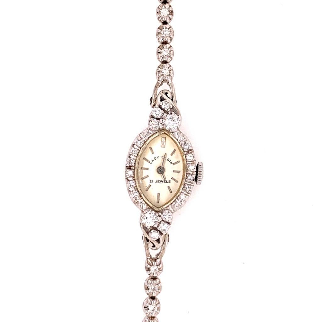 vintage elgin ladies watch with diamonds