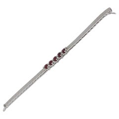 Ladies White Gold Tennis Bracelet with Rubies and Diamonds