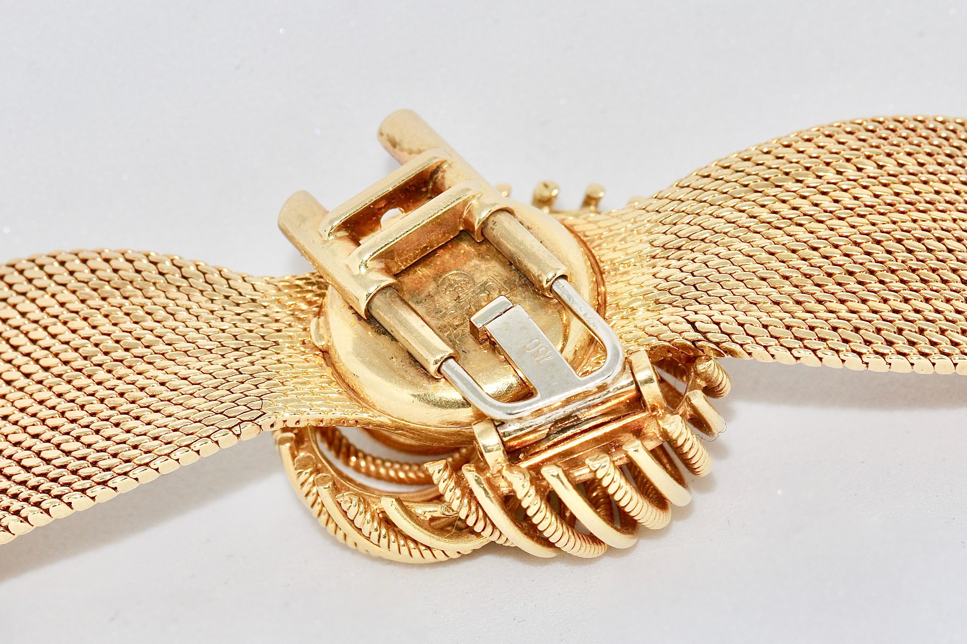 Damenarmbanduhr, Universal Genève, 18 Karat Gold mit Diamanten im Angebot 3
