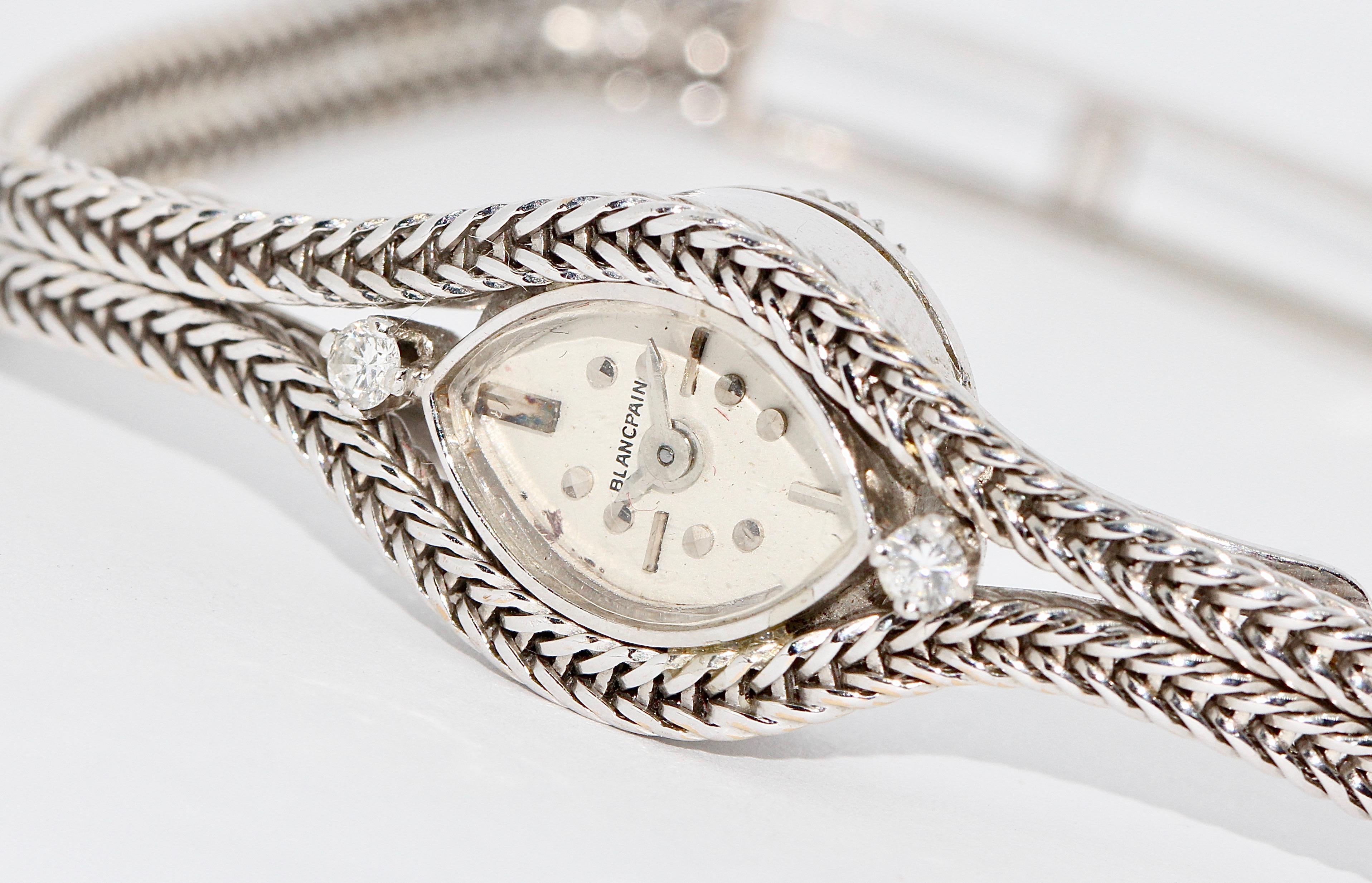 Ladies Wristwatch by Blancpain, 18 Karat White Gold with Diamonds In Good Condition In Berlin, DE