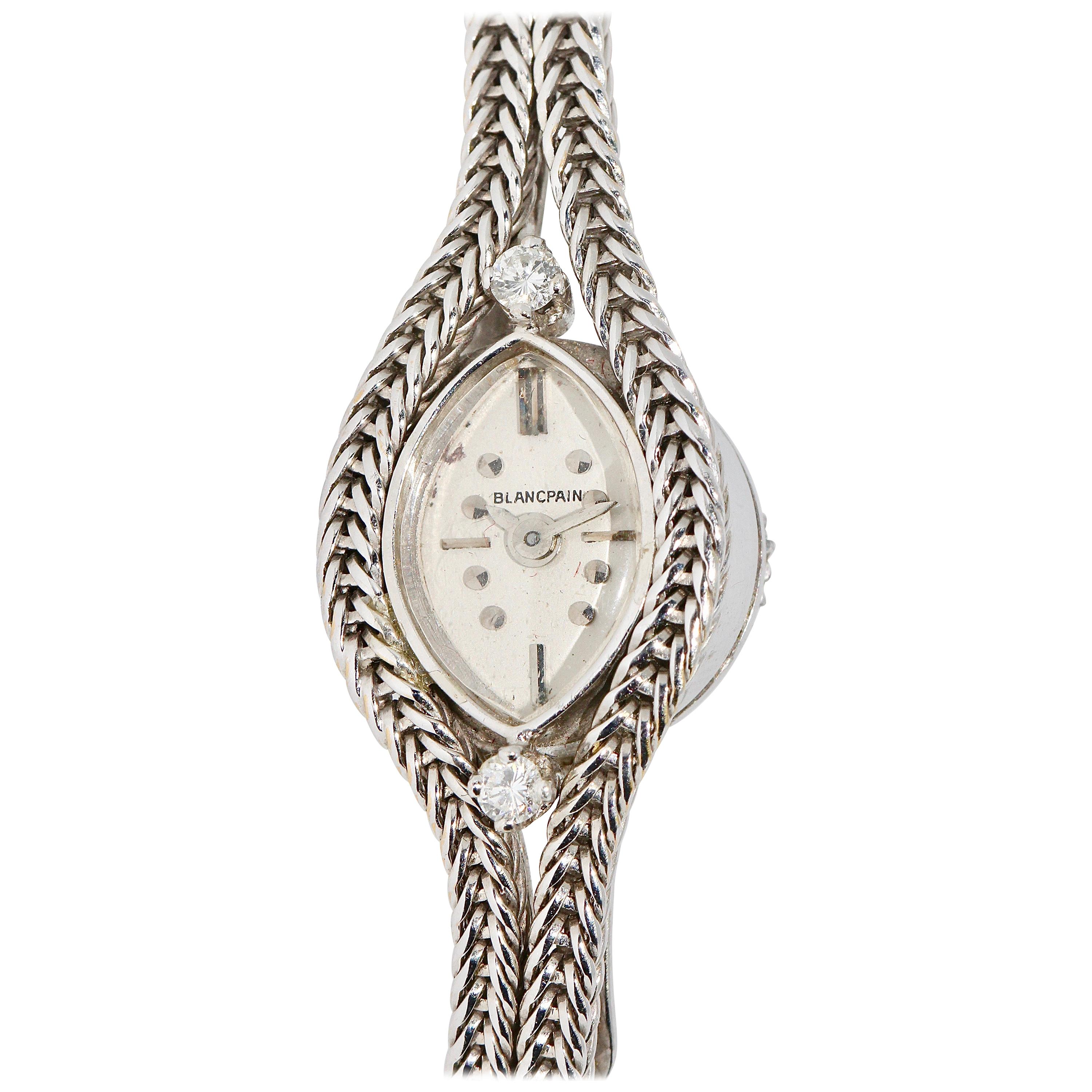 Ladies Wristwatch by Blancpain, 18 Karat White Gold with Diamonds