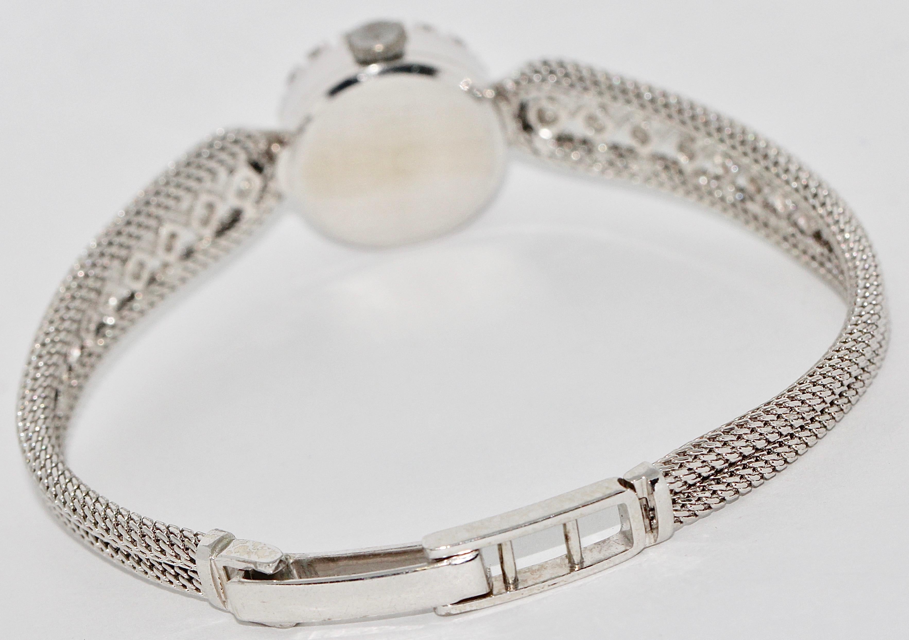 Ladies Wristwatch by Piaget, 18 Karat White Gold with Diamonds 4