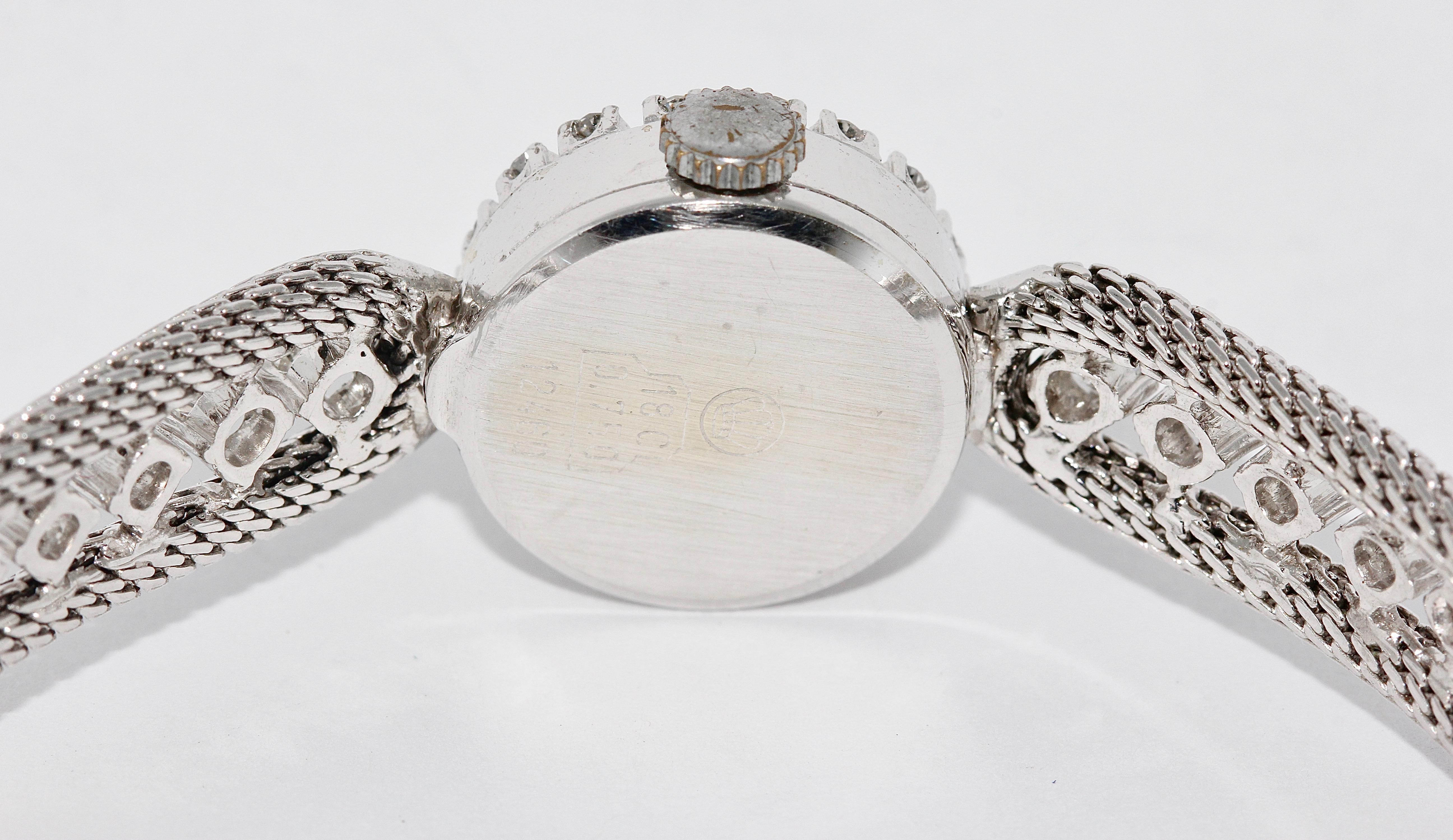 Ladies Wristwatch by Piaget, 18 Karat White Gold with Diamonds 5