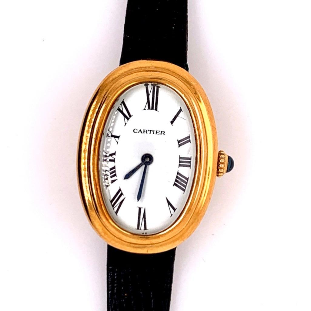  Cartier Montre Baignoire Paris mécanique en or jaune avec boucle et boîte, pour femmes Pour femmes 