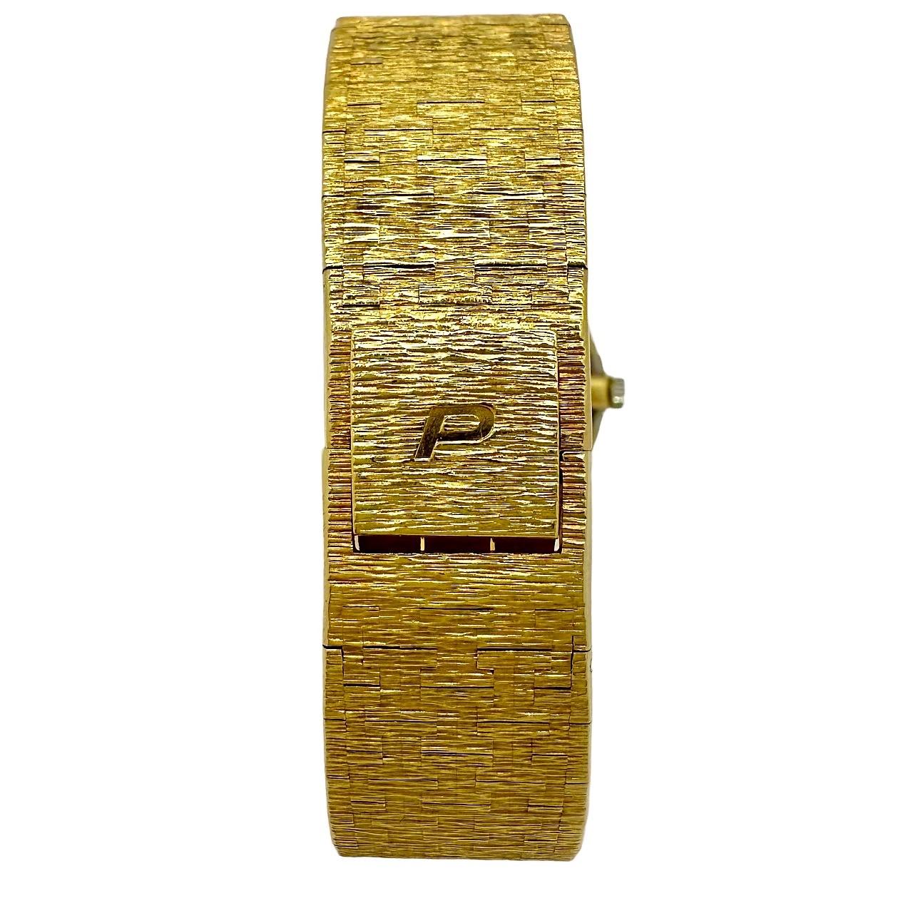 Ladies Yellow Gold Piaget Oval Shaped Tiger's Eye Dial with Diamond Bezel 1