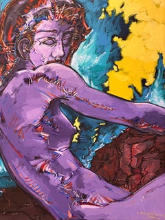 Italian Florentine Figurative Expressionism Female Nude acrylic on canvas 21st