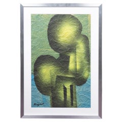 Ladislas Kijno: "Abstract composition", Signed - Mixed technique/ crumpled paper
