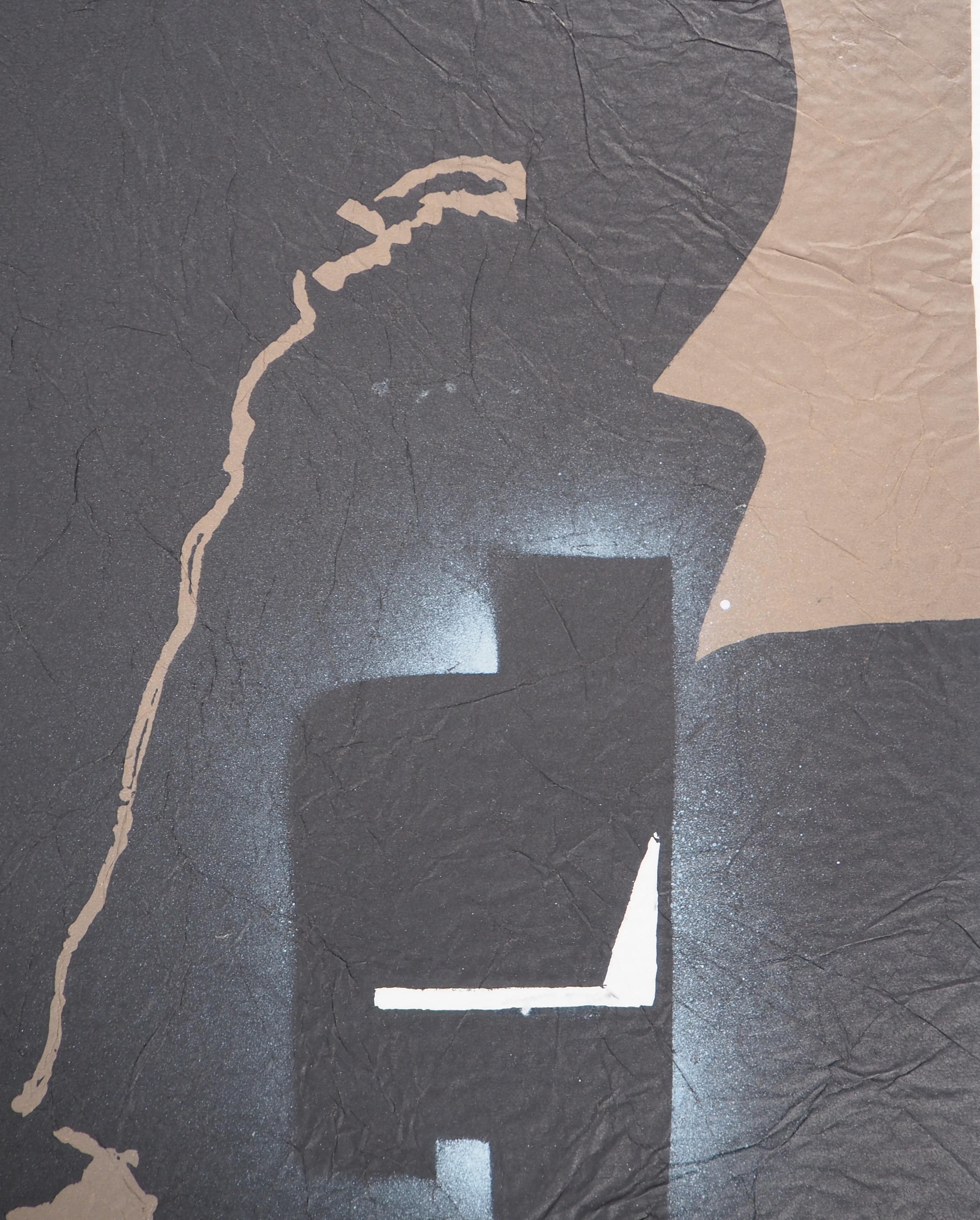 Ladislaus Kijno
Verstrichene Zeit in Braun

Siebdruck auf gerilltem Papier, aufgetragen auf Vellum
Veredelt mit Acrylmalerei
Vollständig von der Künstlerin handgefertigt 
Handsigniert mit Bleistift
Für einen Satz von 9 Stück (jedes Stück ist